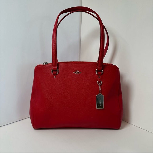 Coach Red Leather Satchel Bag - Picture 1 of 14